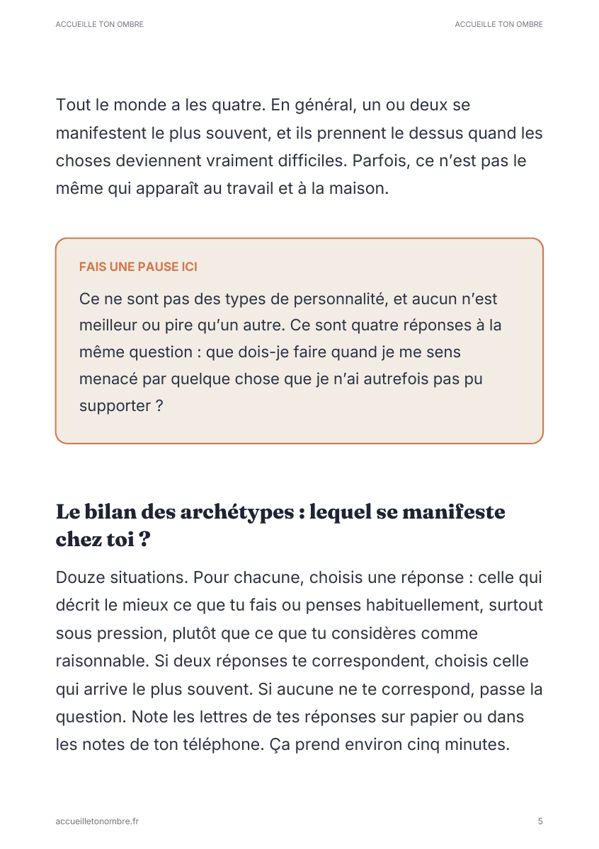 Une page du livre : Le Journal des déclencheurs